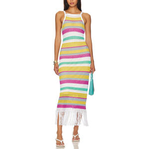 525 'Lucia' Yellow Crochet Dress Size S